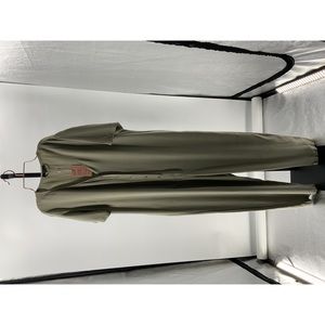 Quince MATERNITY Vintage Wash Tencel Button Front Maternity Jumpsuit Olive M NEW